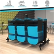 Pemberly Row Heavy Duty Small Mobile Chair and Table Cart in Black