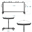 Pemberly Row Heavy Duty Small Mobile Chair and Table Cart in Black
