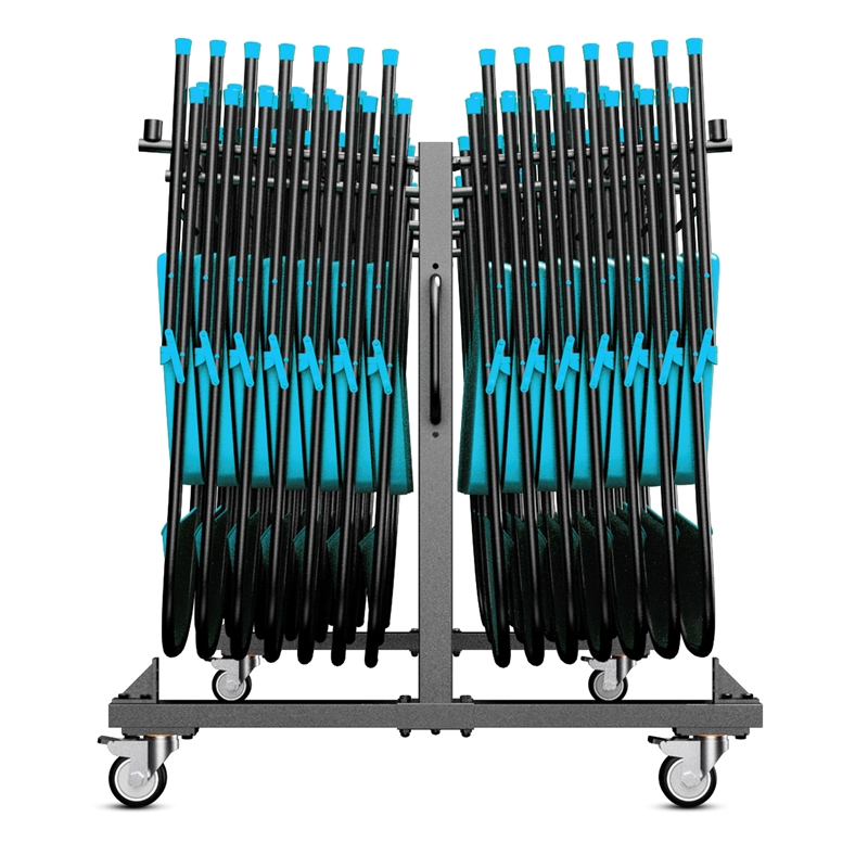 Pemberly Row Heavy Duty Small Mobile Chair and Table Cart in Black