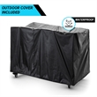 Pemberly Row Heavy Duty Small Mobile Chair and Table Cart in Black