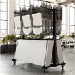 Pemberly Row Heavy Duty Small Mobile Chair and Table Cart in Black