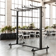 Pemberly Row Heavy Duty Small Mobile Chair and Table Cart in Black