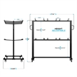 Pemberly Row Heavy Duty Small Mobile Chair and Table Cart in Black