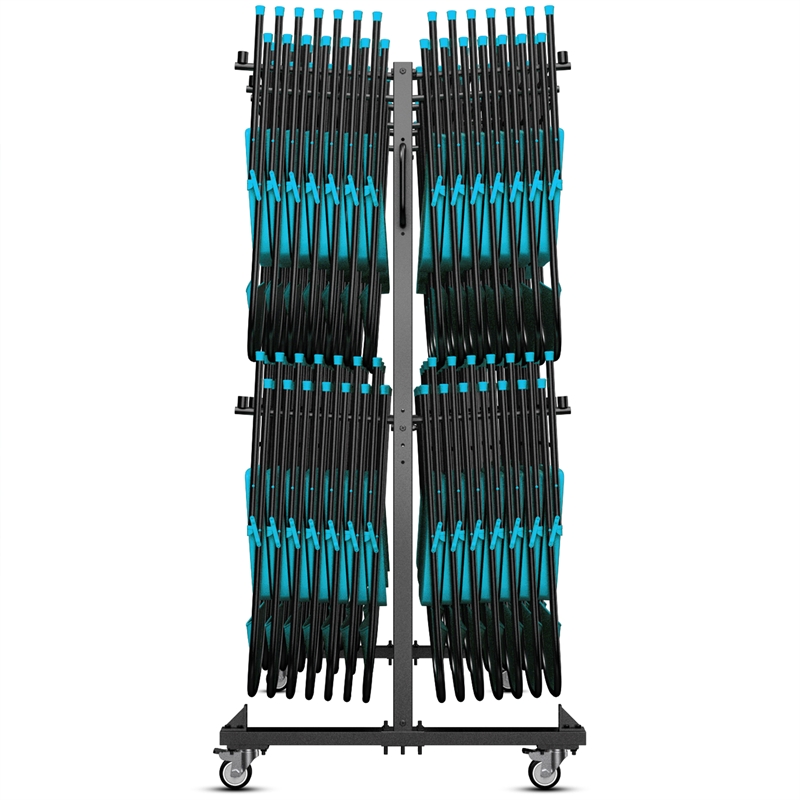 Pemberly Row Heavy Duty Small Mobile Chair and Table Cart in Black