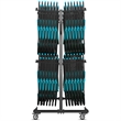 Pemberly Row Heavy Duty Small Mobile Chair and Table Cart in Black