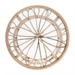 Pemberly Row Rattan Rope Bistro Set with Glass Top Table in Tan/Black