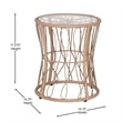 Pemberly Row Rattan Rope Bistro Set with Glass Top Table in Tan/Black