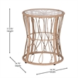 Pemberly Row Rattan Rope Bistro Set with Glass Top Table in Tan/Gray