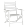 Pemberly Row Adirondack Dining Chair with Fold Out Cupholder in White