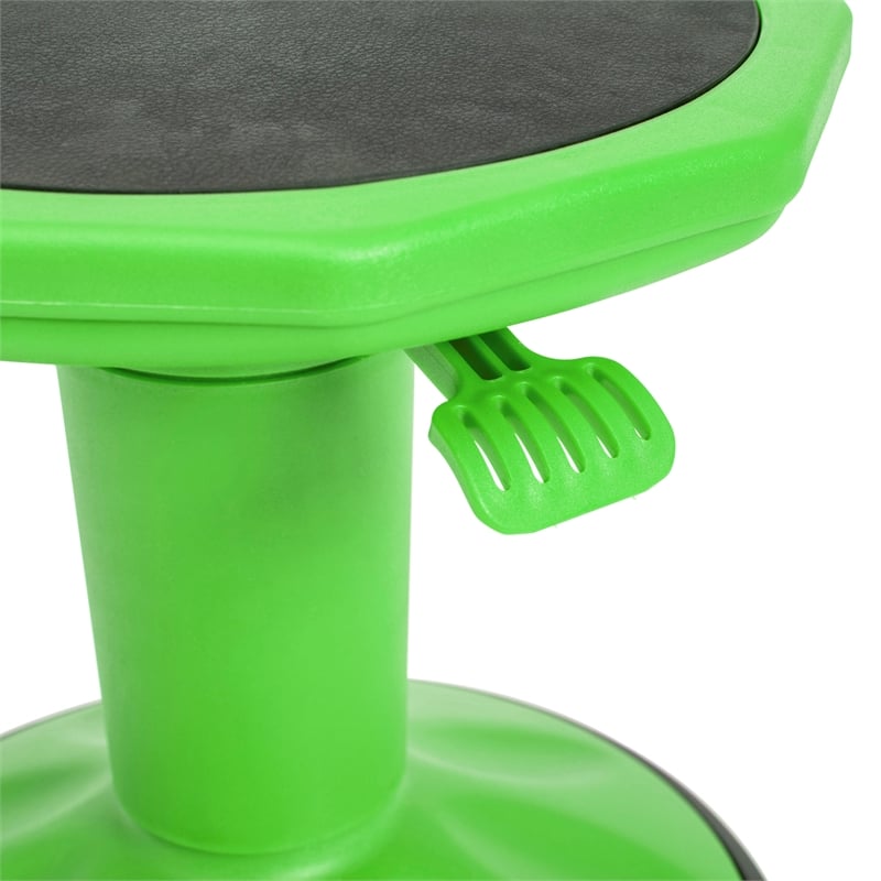 Pemberly Row Kids Adjustable Height Active Learning Stool for Classroom in Green