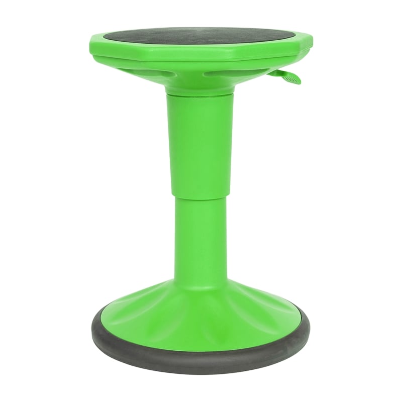 Pemberly Row Kids Adjustable Height Active Learning Stool for Classroom in Green