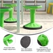 Pemberly Row Kids Adjustable Height Active Learning Stool for Classroom in Green
