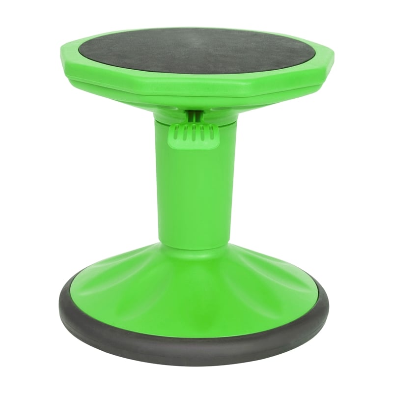Pemberly Row Kids Adjustable Height Active Learning Stool for Classroom in Green
