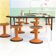 Pemberly Row Kids Adjustable Height Active Learning Stool for Classroom - Orange