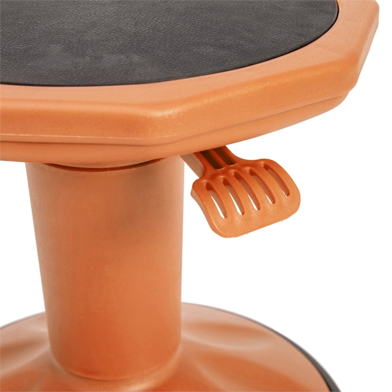 Pemberly Row Kids Adjustable Height Active Learning Stool for Classroom - Orange
