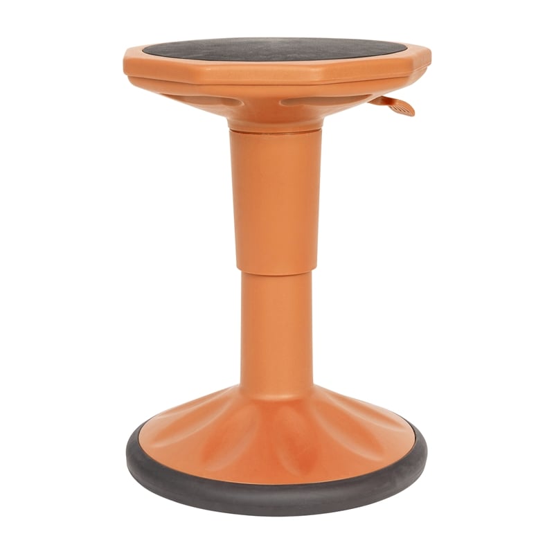 Pemberly Row Kids Adjustable Height Active Learning Stool for Classroom - Orange