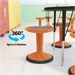 Pemberly Row Kids Adjustable Height Active Learning Stool for Classroom - Orange