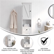 Pemberly Row Freestanding Linen Tower with Shelves Drawer & Doors in White