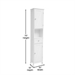 Pemberly Row Freestanding Linen Tower with Shelves Drawer & Doors in White