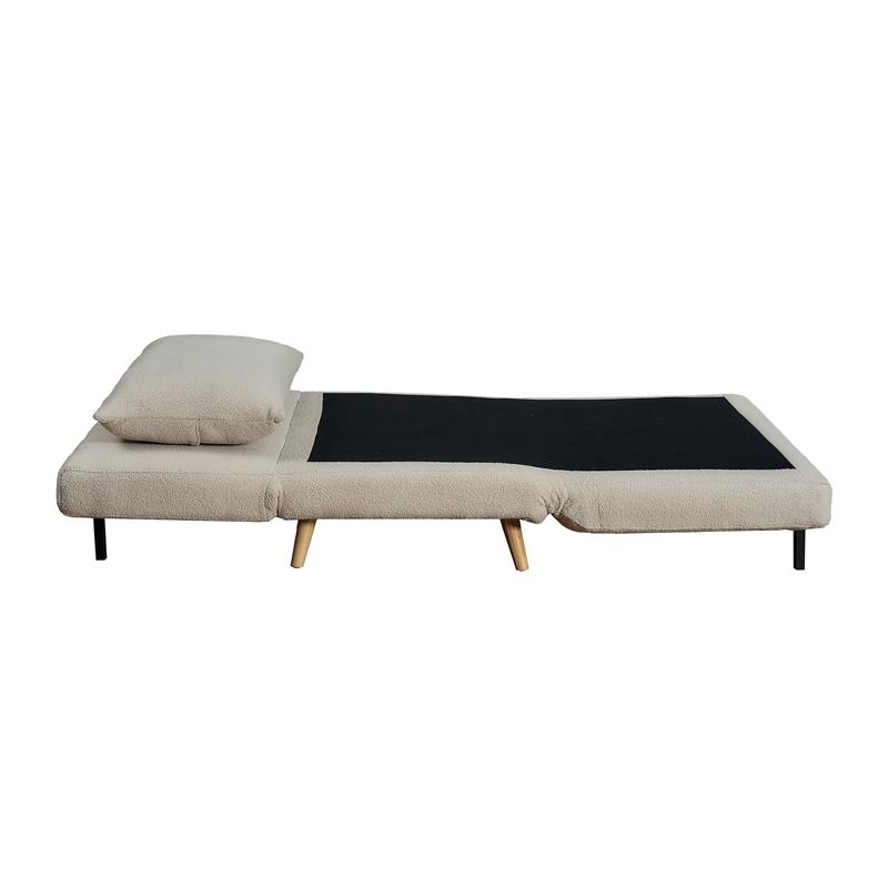 Pemberly Row Convertible Tri-Fold Chair with Pillow and Hideaway Legs