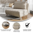 Pemberly Row Convertible Tri-Fold Chair with Pillow and Hideaway Legs