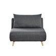 Pemberly Row Convertible Tri-Fold Chair with Pillow & Hideaway Legs in Dark Gray