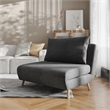 Pemberly Row Convertible Tri-Fold Chair with Pillow & Hideaway Legs in Dark Gray