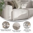 Pemberly Row Modular Sectional Sofa Left Side Chair with Armrest in Cream