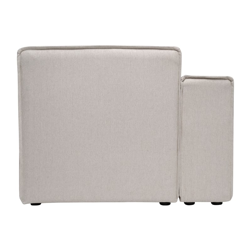 Pemberly Row Modular Sectional Sofa Left Side Chair with Armrest in Cream