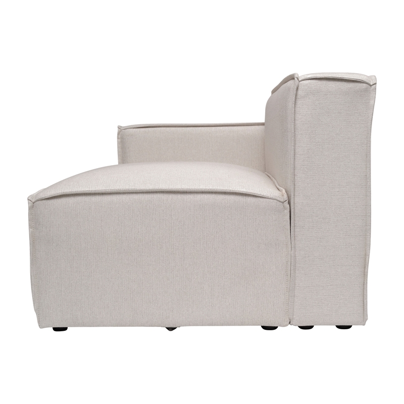 Pemberly Row Modular Sectional Sofa Left Side Chair with Armrest in Cream