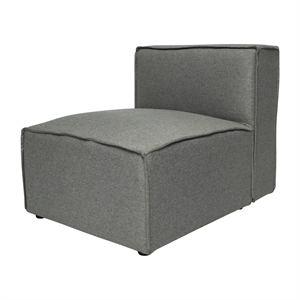 Pemberly Row Modular Sectional Sofa Armless Middle Chair in Dark Gray