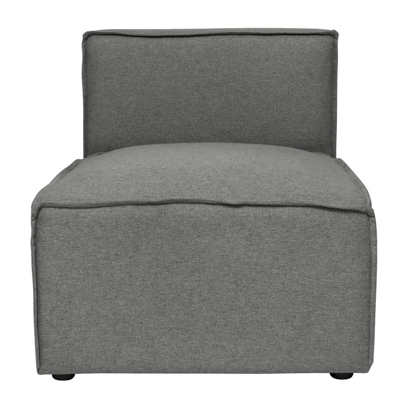 Pemberly Row Modular Sectional Sofa Armless Middle Chair in Dark Gray