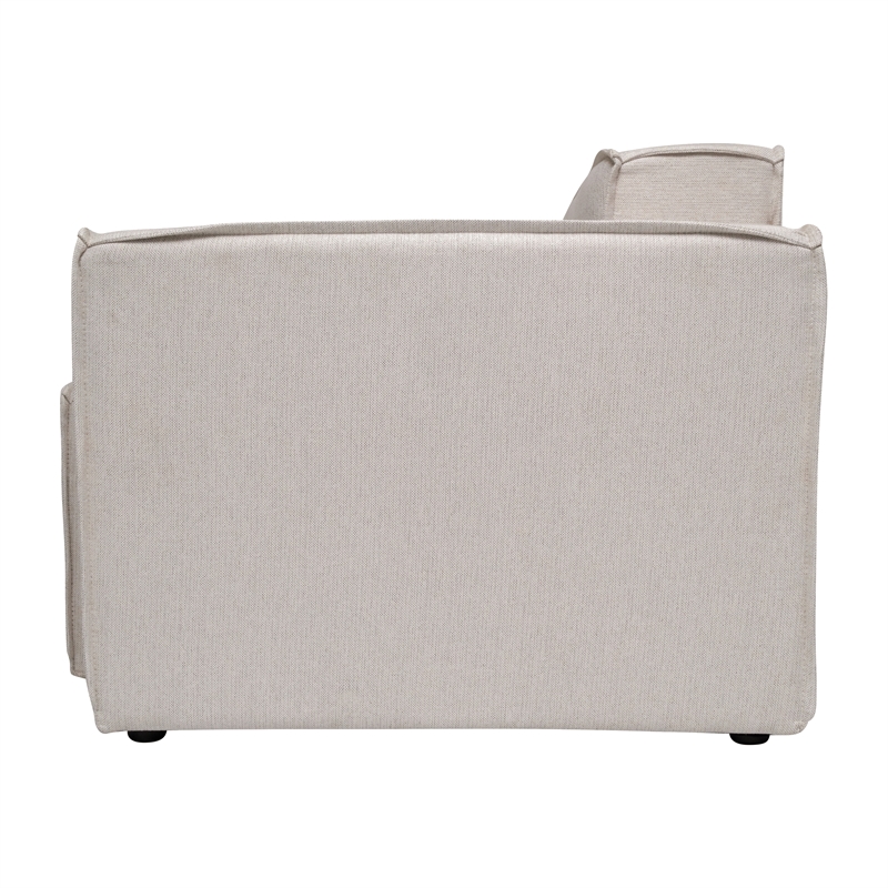 Pemberly Row Modular Sectional Sofa Right Side Chair with Armrest in Cream