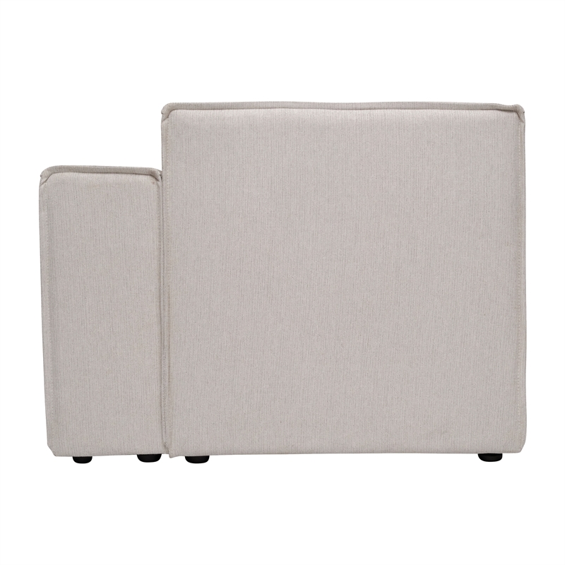 Pemberly Row Modular Sectional Sofa Right Side Chair with Armrest in Cream