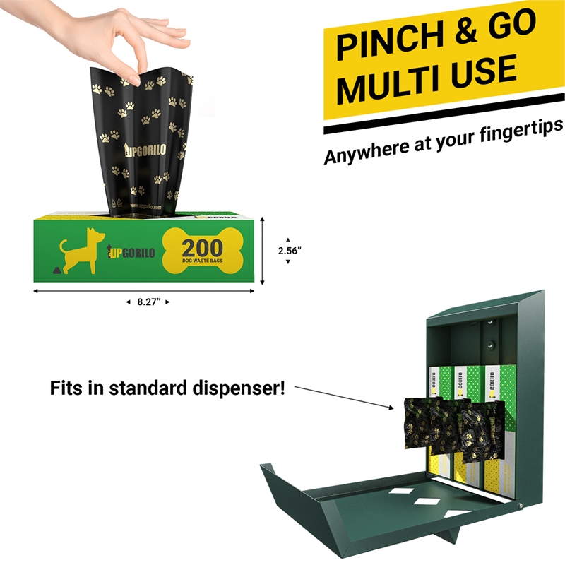 Pemberly Row 3 Pack 8x13 Roll Unscented Pet Waste Station Bags 600 Count - Black