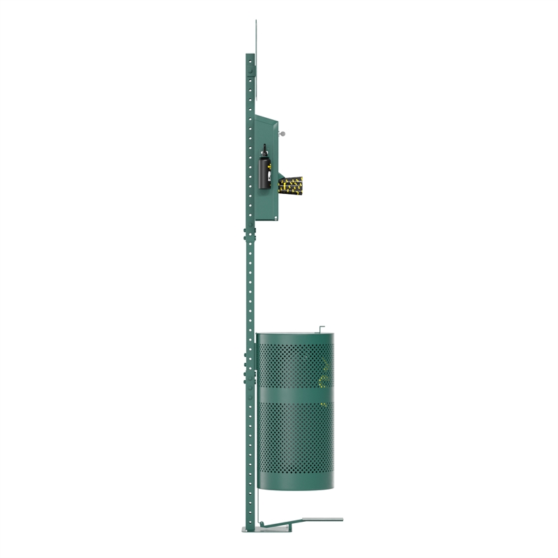 Pemberly Row Pet Waste Station with Pull Out Dispenser and Trash Can in Green