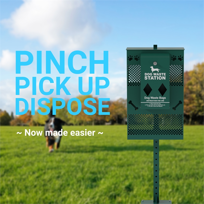 Pemberly Row Compact Pet Waste Station with Trash Can and Roll Bag Dispenser