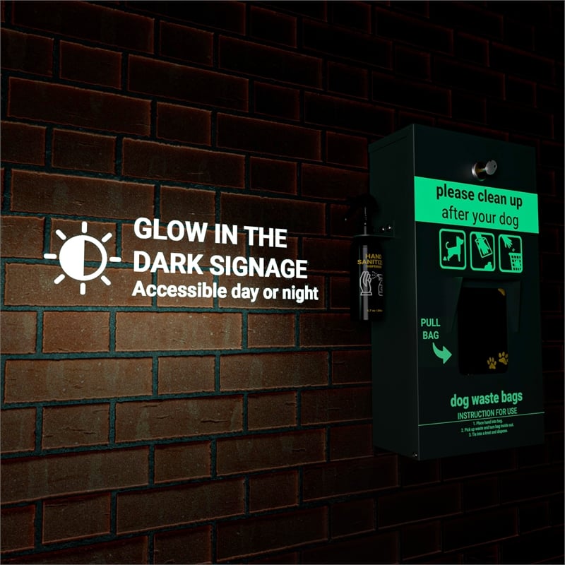 Pemberly Row Mountable Locking Pull Out Pet Waste Bag Dispenser with Sanitizer