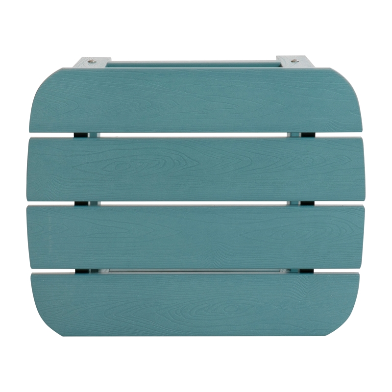 Pemberly Row Adirondack Style Side Table & 2 Chair Set in Sea Foam