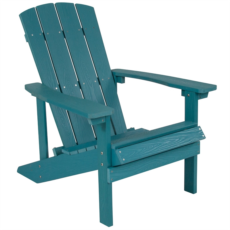 Pemberly Row Adirondack Style Side Table & 2 Chair Set in Sea Foam