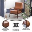 Pemberly Row Mid-Century Modern Arm Chair with Wooden Frame and Arms in Cognac
