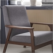 Pemberly Row Mid-Century Modern Arm Chair with Wooden Frame and Arms in Gray