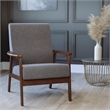Pemberly Row Mid-Century Modern Arm Chair with Wooden Frame and Arms in Gray
