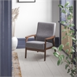 Pemberly Row Mid-Century Modern Arm Chair with Wooden Frame and Arms in Gray