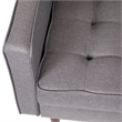 Pemberly Row Compact Upholstered Tufted Chair with Wooden Legs in Slate Gray