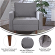 Pemberly Row Compact Upholstered Tufted Chair with Wooden Legs in Slate Gray
