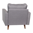 Pemberly Row Compact Upholstered Tufted Chair with Wooden Legs in Slate Gray