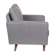Pemberly Row Compact Upholstered Tufted Chair with Wooden Legs in Slate Gray