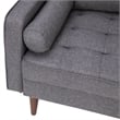 Pemberly Row Compact Upholstered Tufted Loveseat with Wooden Legs in Dark Gray