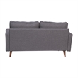 Pemberly Row Compact Upholstered Tufted Loveseat with Wooden Legs in Dark Gray